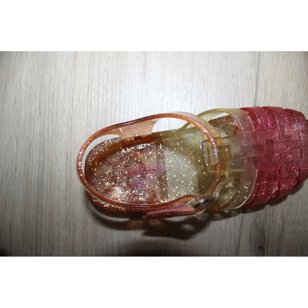Oshkosh B'Gosh Kids Pink Ombre Glitter Jelly Sandals Fisherman Buckle Shoes 9